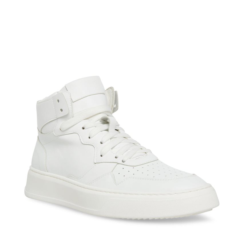 White Steve Madden Jorgee-h Leather Men's Sneakers | PH 4138TMP